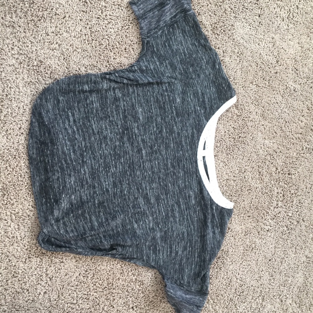 FOREVER 21 GREY SOFT CROP TOP SLIT SIDES
